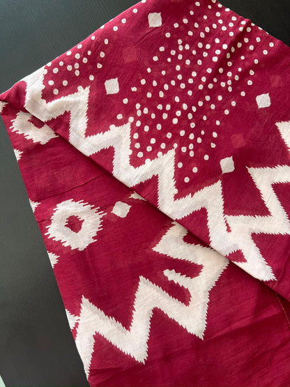 Cotton Dupatta - Wine