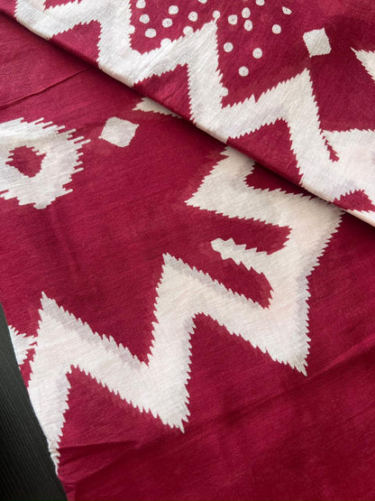 Cotton Dupatta - Wine