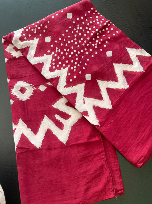 Cotton Dupatta - Wine