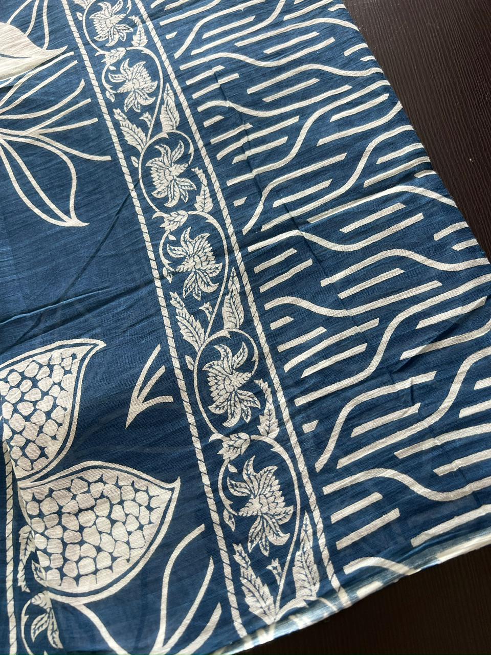 Cotton Dupatta - Indigo