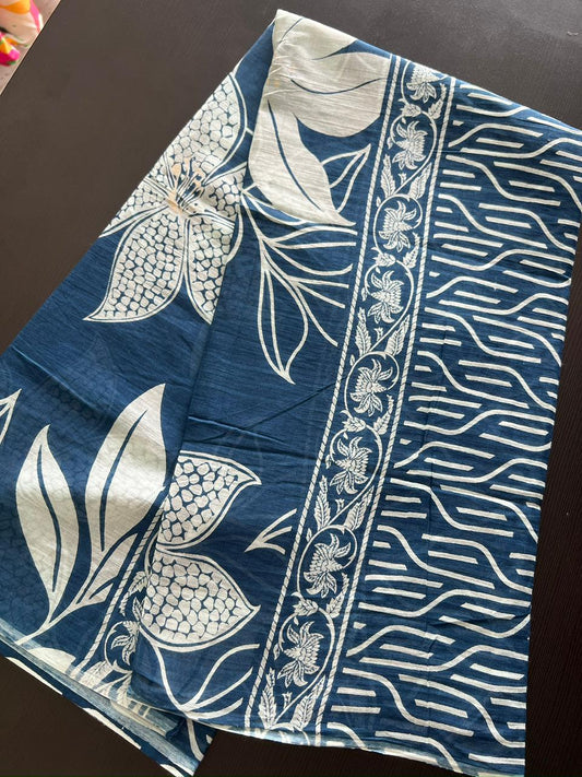 Cotton Dupatta - Indigo