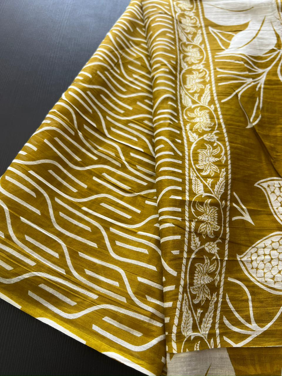 Cotton Dupatta - Mustard