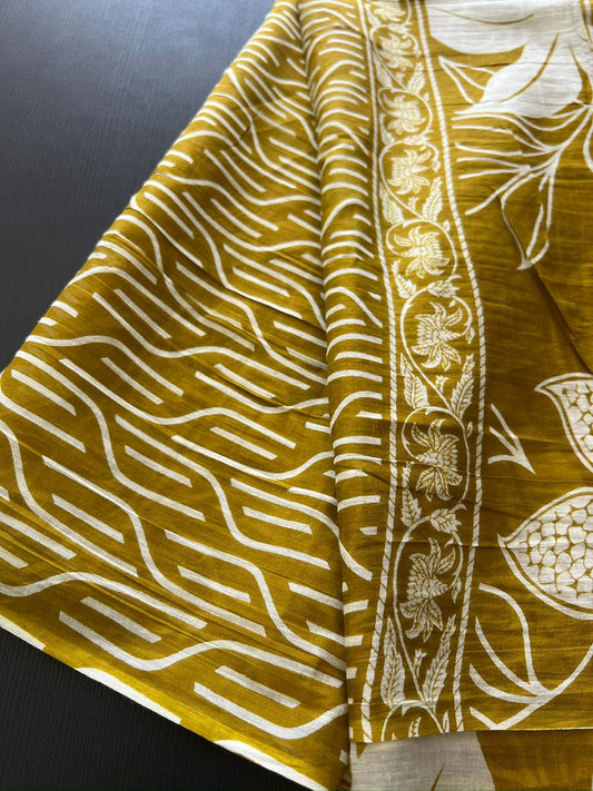 Cotton Dupatta - Mustard