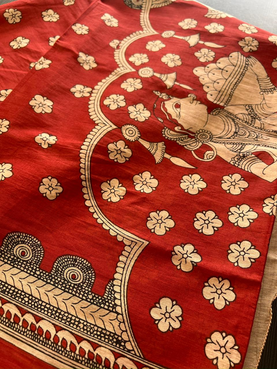 Cotton Dupatta - Maroon