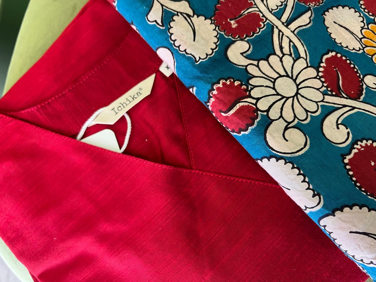 Navya - Maroon Nyra Silk cotton set with Kalamkari Dupatta
