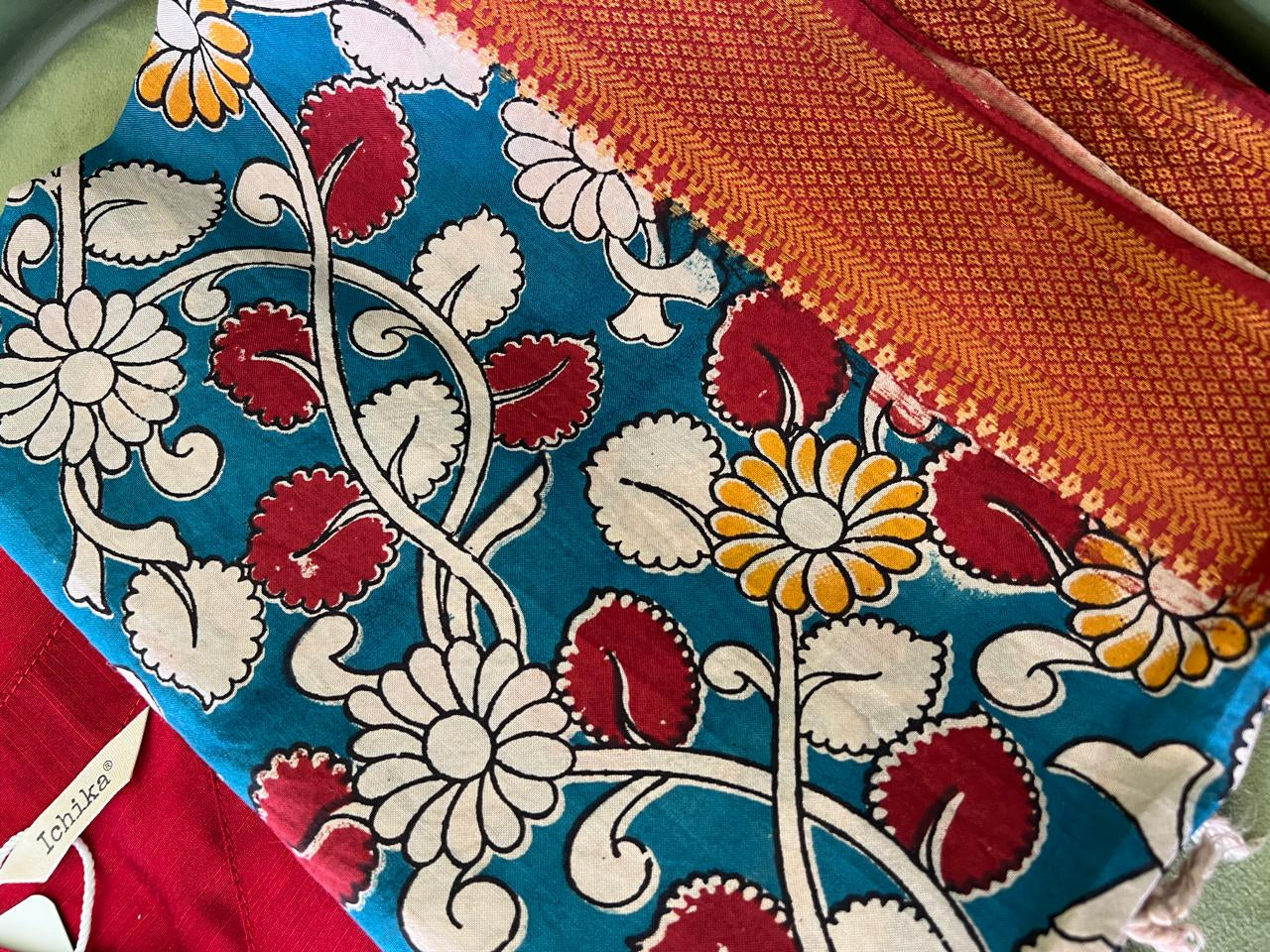 Navya - Maroon Nyra Silk cotton set with Kalamkari Dupatta