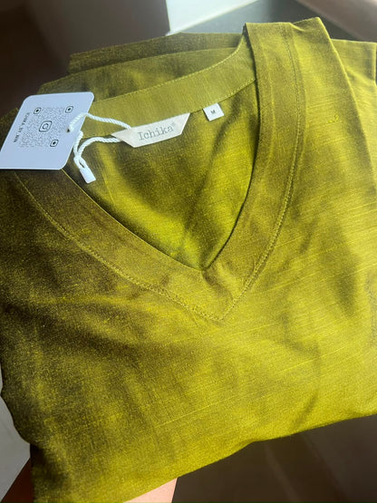 Mehandi Green Silk cotton set