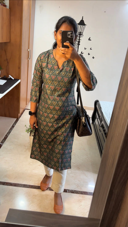 Nikita - Muslin Designer sleeves office wear kurti