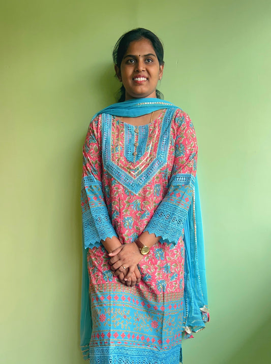 Yuthika - Premium Cotton suit -Pink