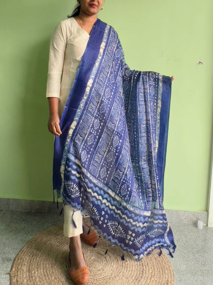 Kadhi silk Dupatta - Blue
