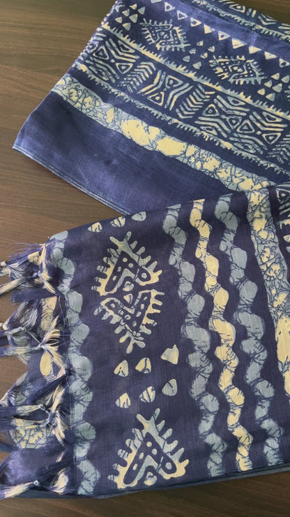 Kadhi silk Dupatta - Blue