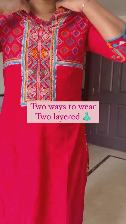 Red Floral two piece Dress