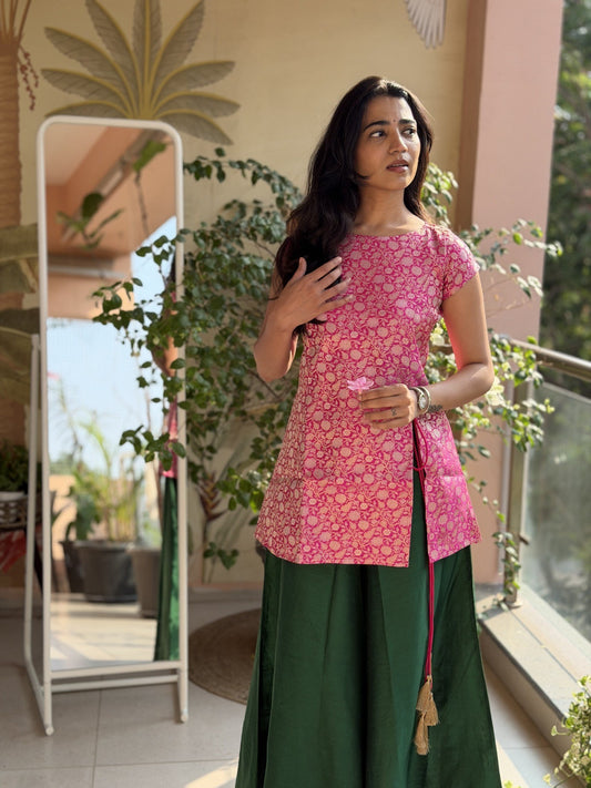 Swathi - Brocade coord set with wide leg pants